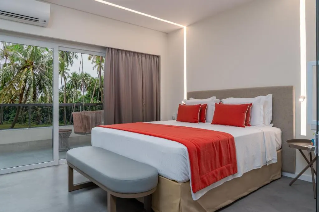 Apartamento com cama de casal no Japaratinga Lounge Resort