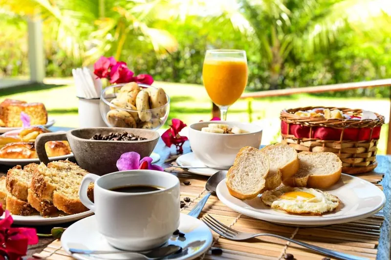 Café da manhã e refeições em Pousada Porto Manguaba